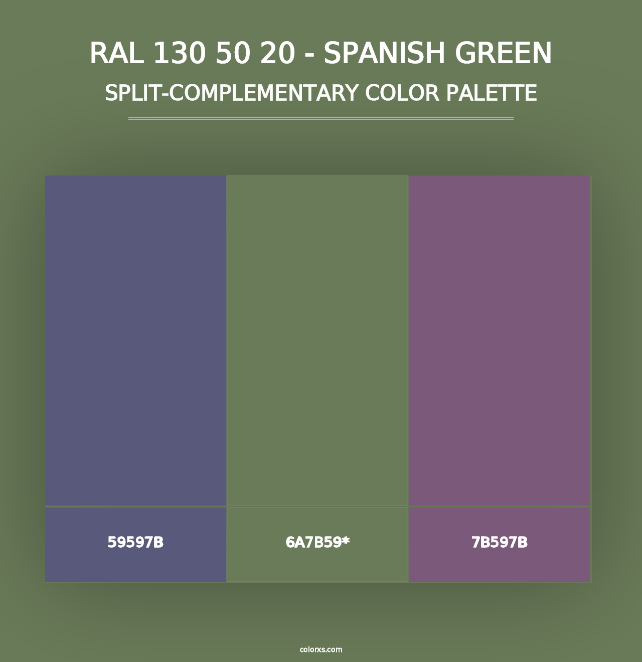 RAL 130 50 20 - Spanish Green - Split-Complementary Color Palette