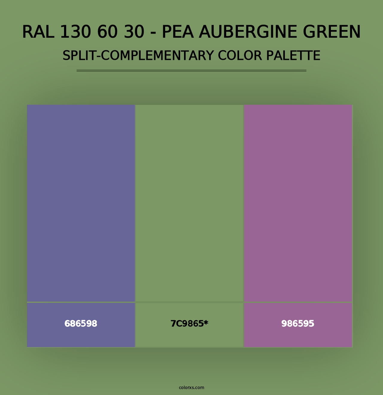 RAL 130 60 30 - Pea Aubergine Green - Split-Complementary Color Palette