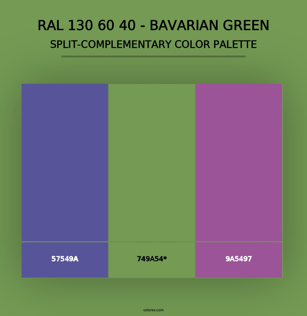 RAL 130 60 40 - Bavarian Green - Split-Complementary Color Palette