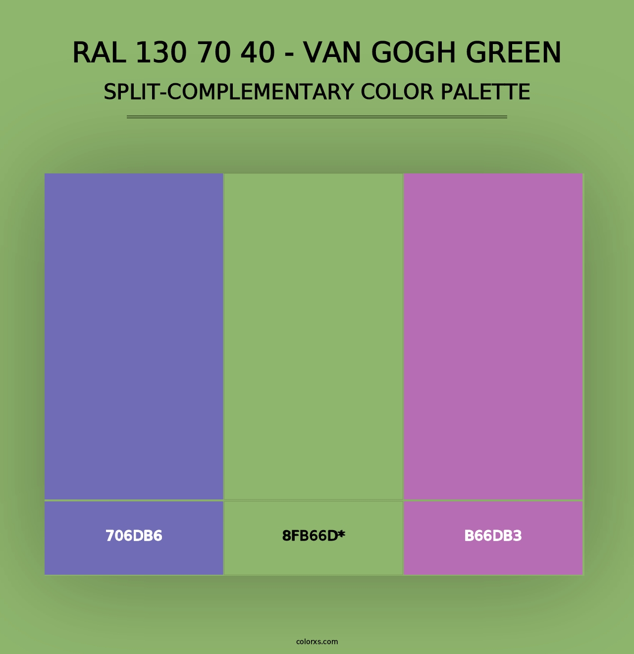 RAL 130 70 40 - Van Gogh Green - Split-Complementary Color Palette