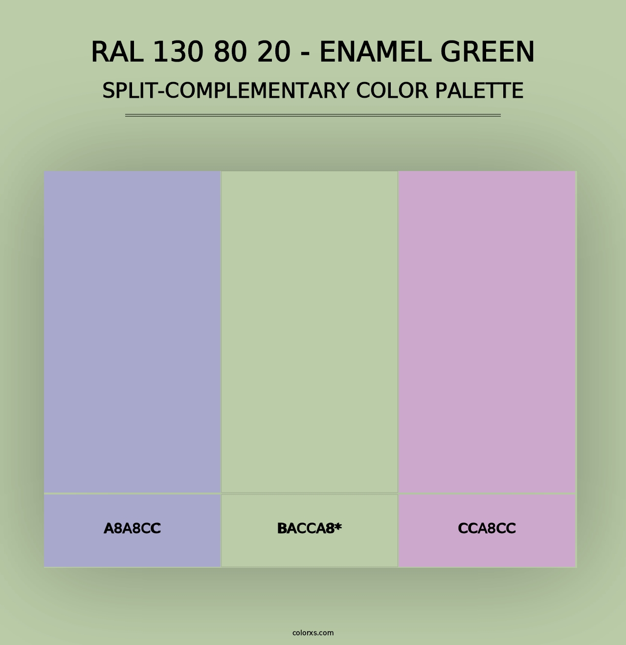 RAL 130 80 20 - Enamel Green - Split-Complementary Color Palette