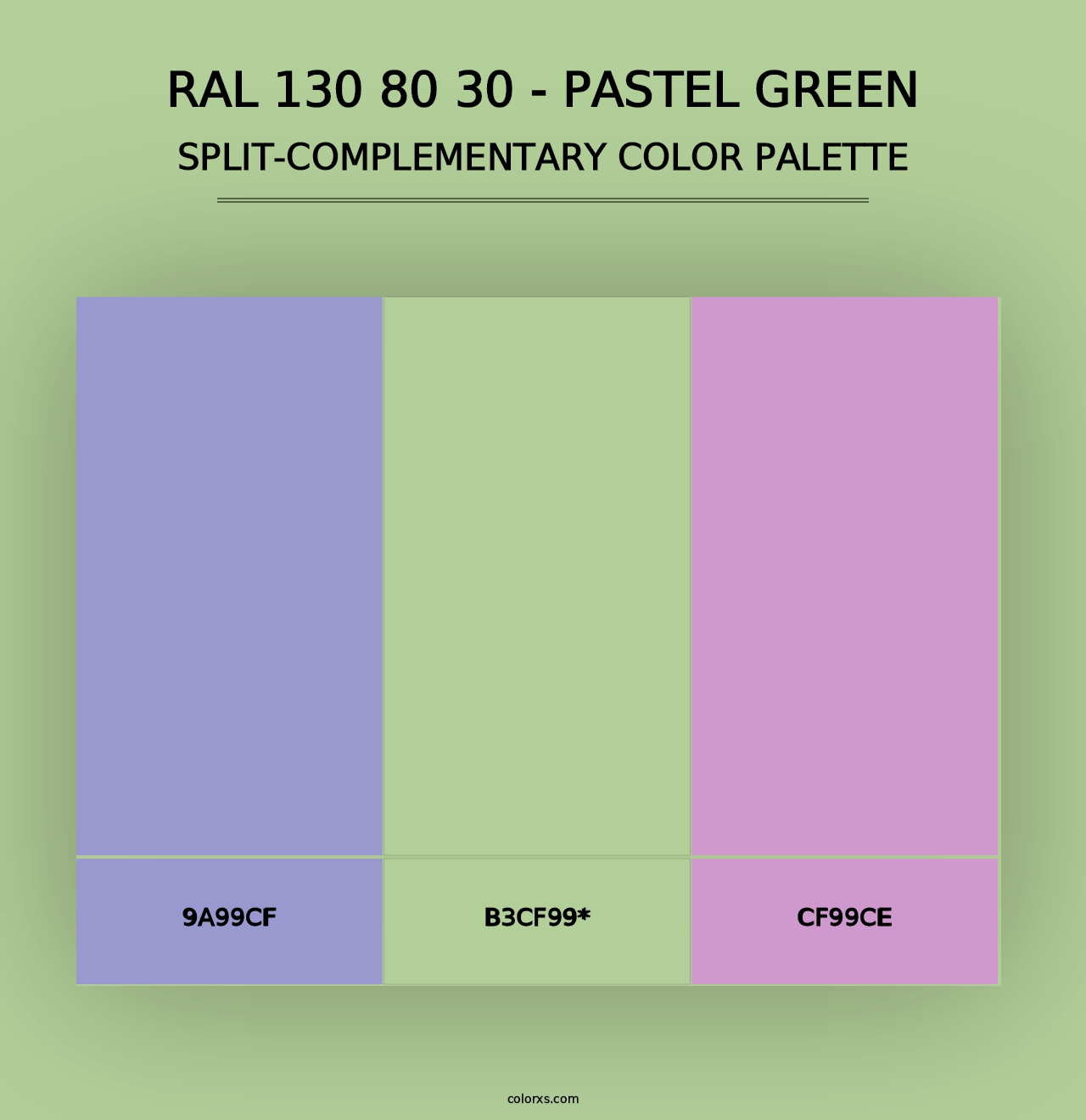 RAL 130 80 30 - Pastel Green - Split-Complementary Color Palette