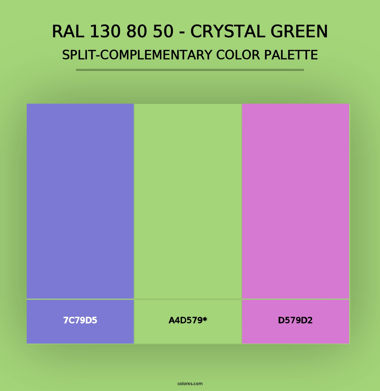 RAL 130 80 50 - Crystal Green - Split-Complementary Color Palette