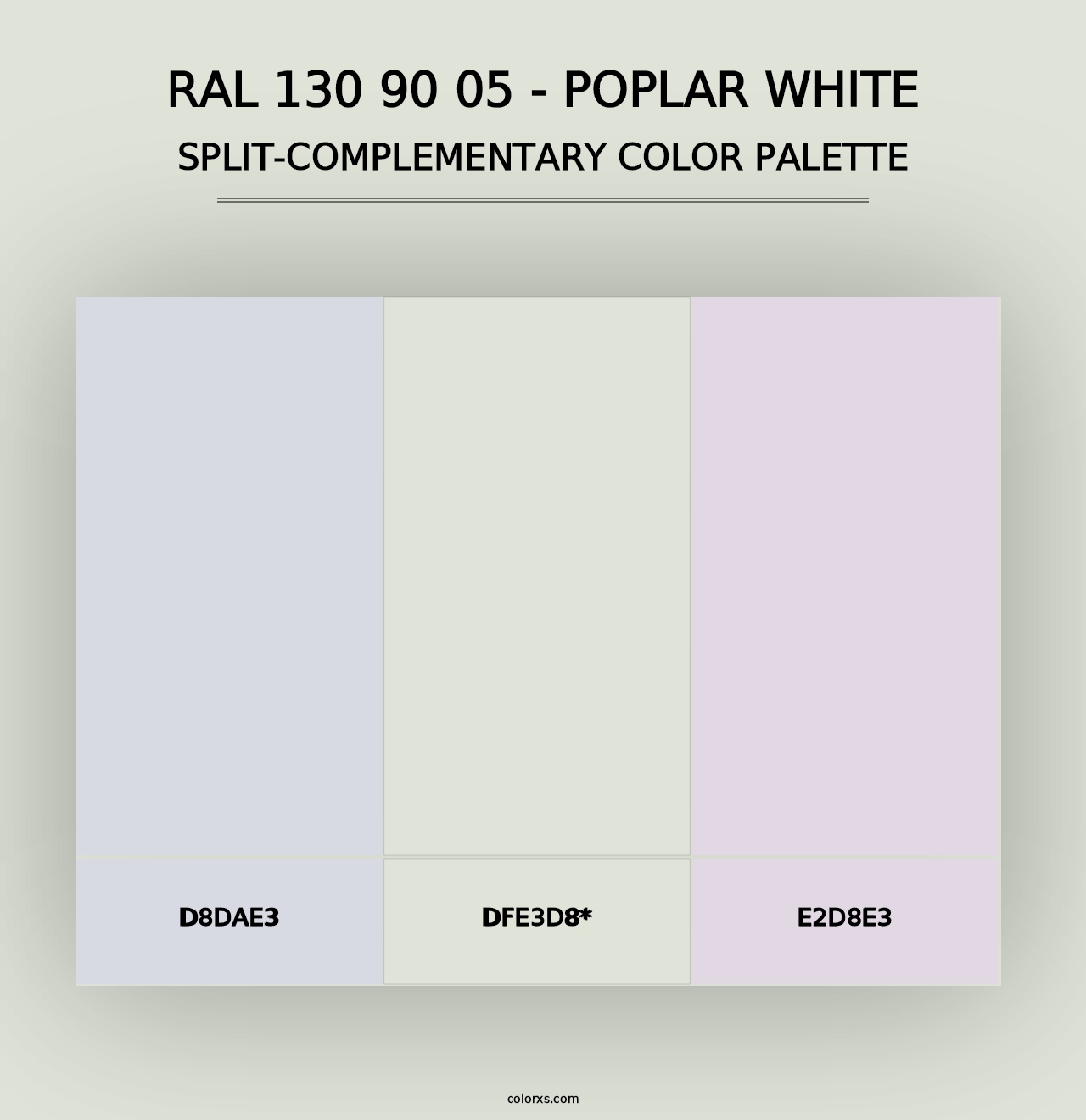 RAL 130 90 05 - Poplar White - Split-Complementary Color Palette