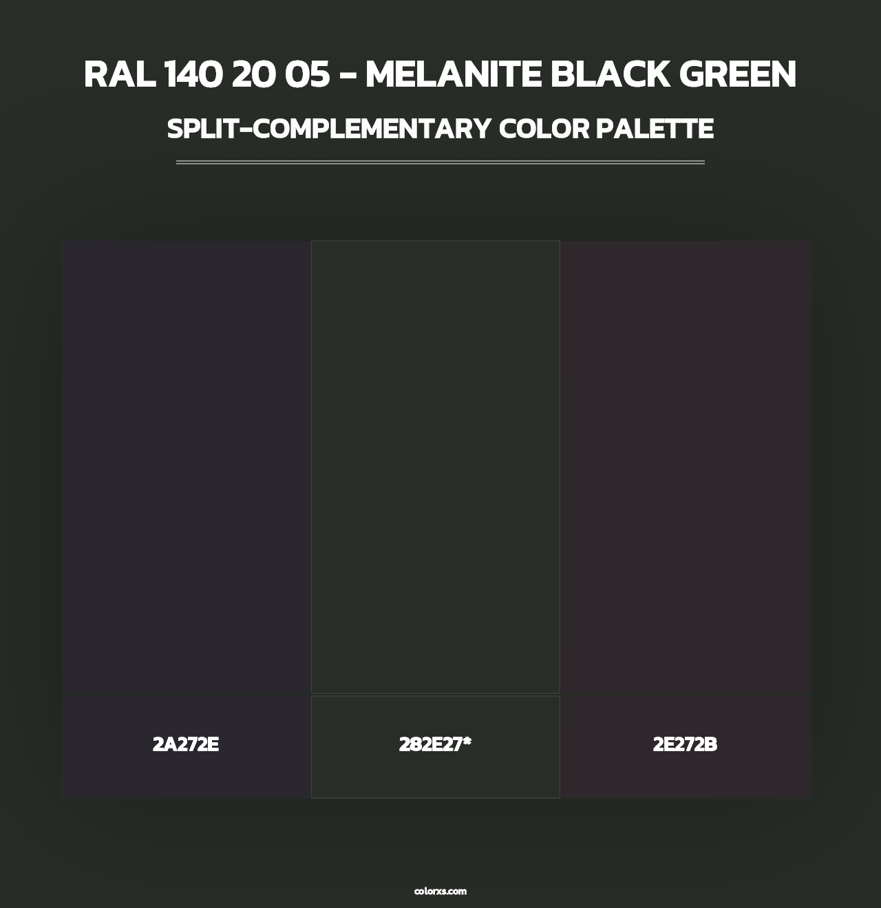 RAL 140 20 05 - Melanite Black Green - Split-Complementary Color Palette