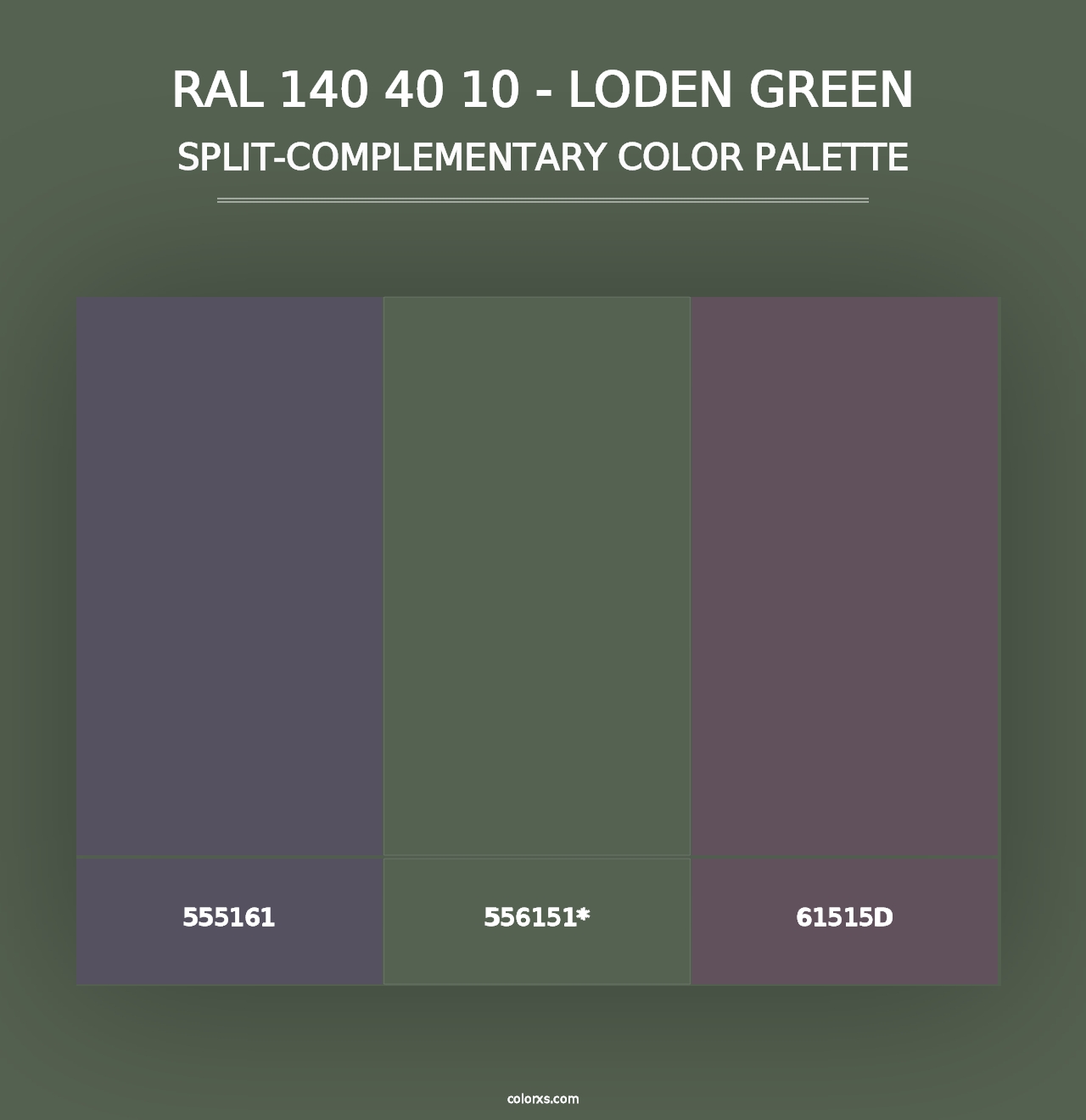 RAL 140 40 10 - Loden Green - Split-Complementary Color Palette