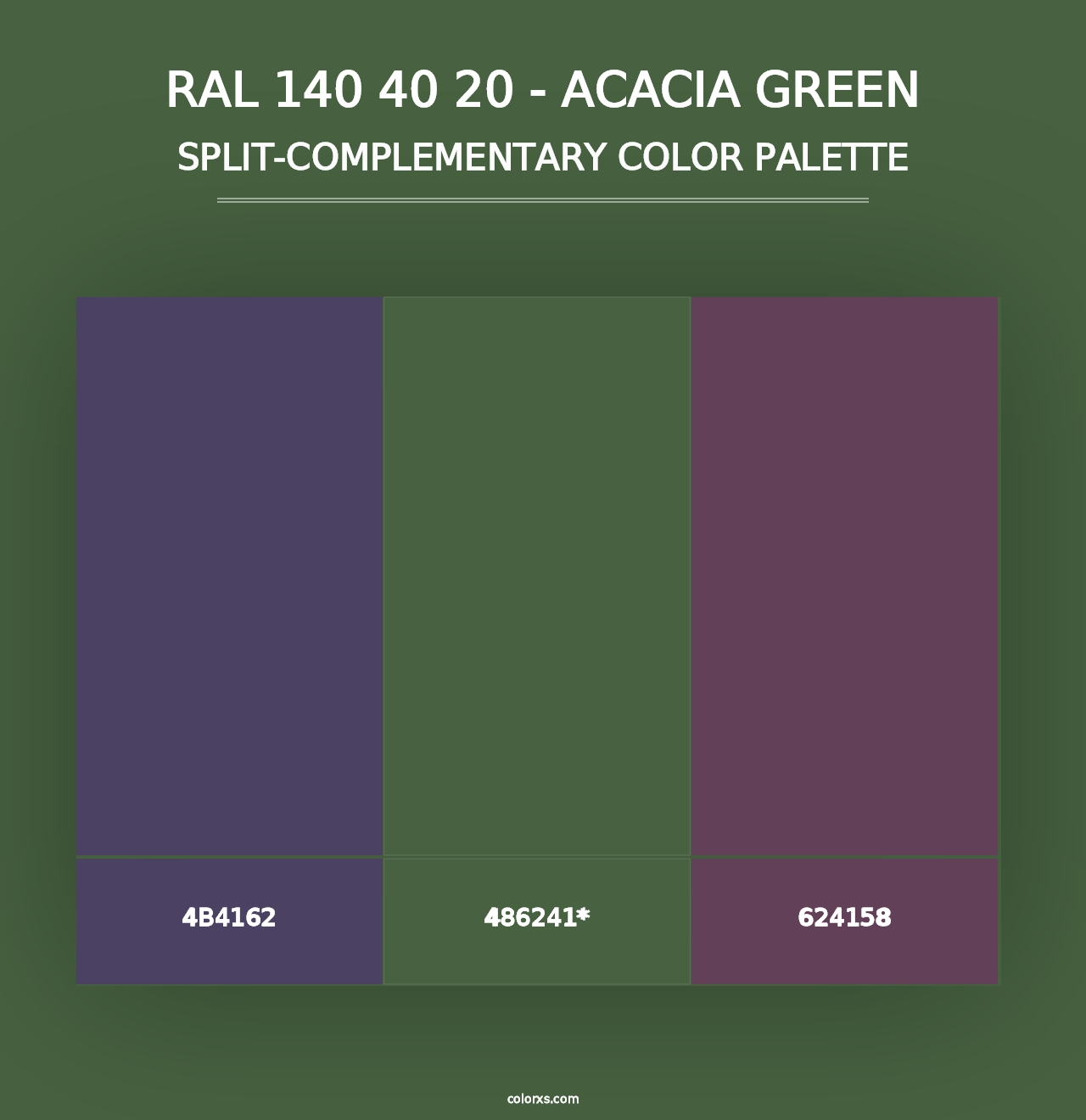 RAL 140 40 20 - Acacia Green - Split-Complementary Color Palette