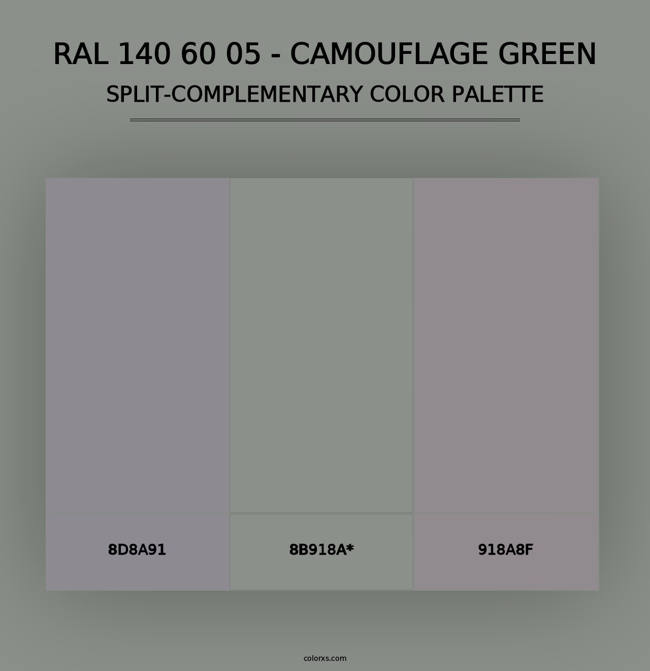 RAL 140 60 05 - Camouflage Green - Split-Complementary Color Palette