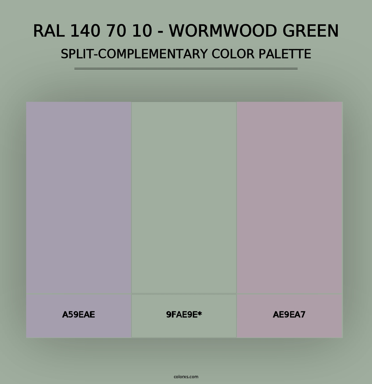 RAL 140 70 10 - Wormwood Green - Split-Complementary Color Palette