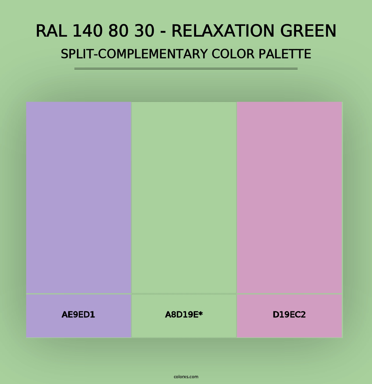 RAL 140 80 30 - Relaxation Green - Split-Complementary Color Palette