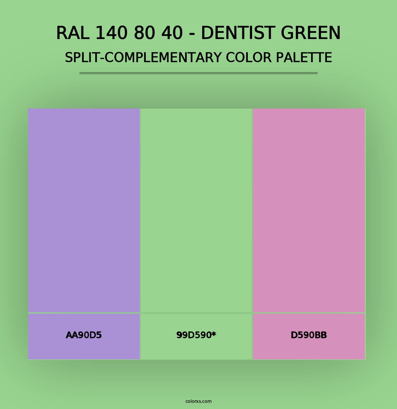 RAL 140 80 40 - Dentist Green - Split-Complementary Color Palette