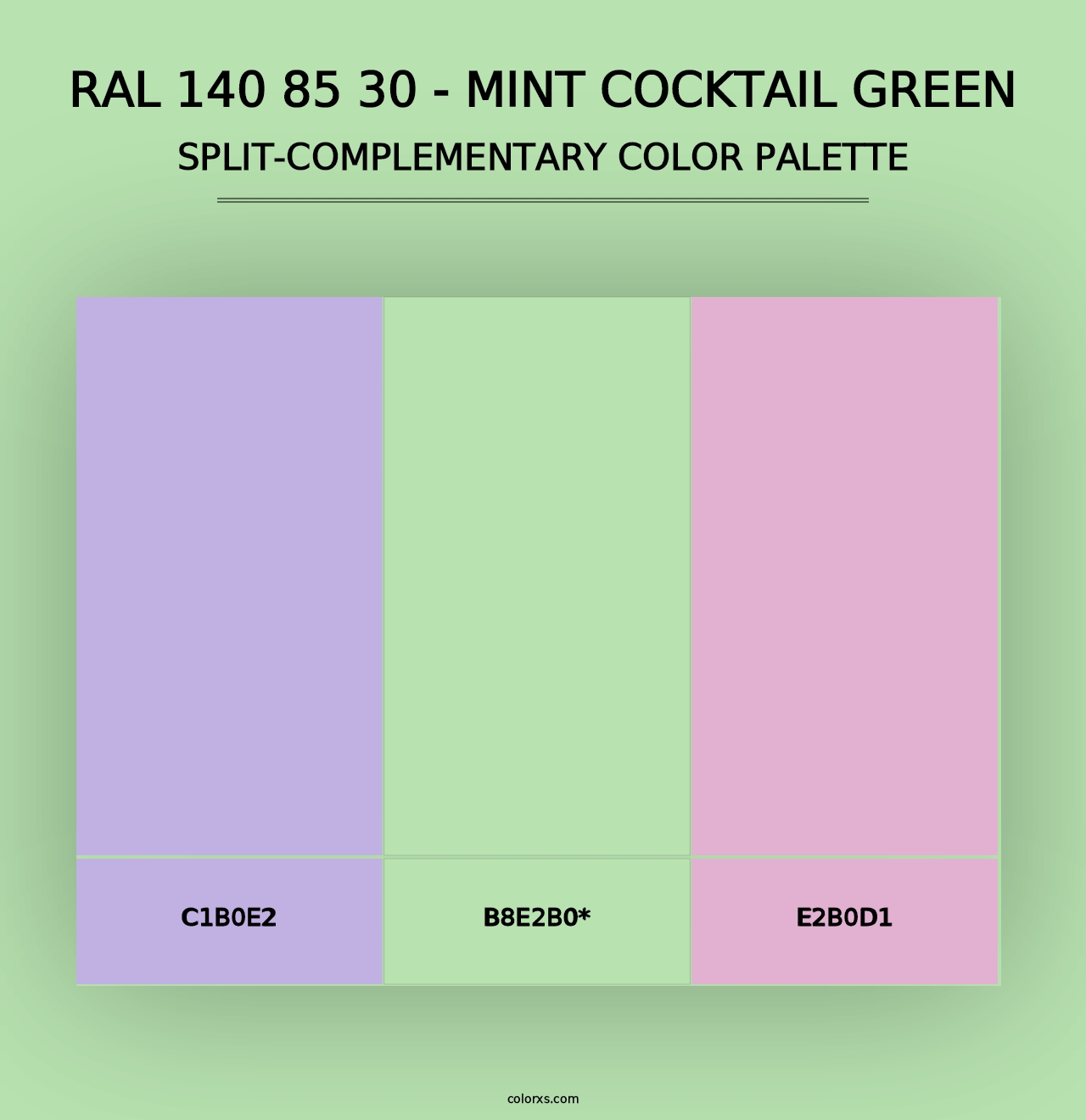 RAL 140 85 30 - Mint Cocktail Green - Split-Complementary Color Palette