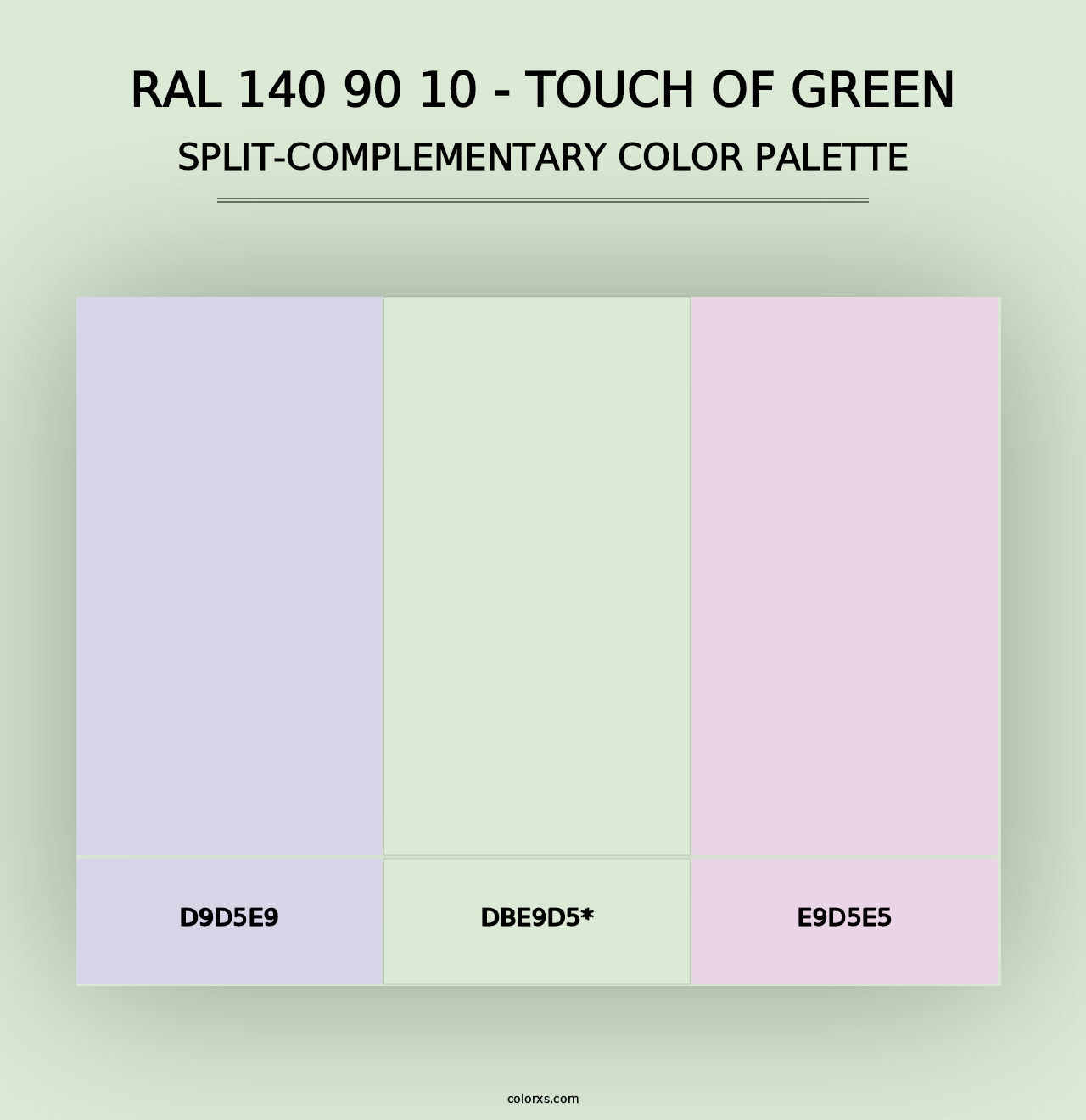 RAL 140 90 10 - Touch Of Green - Split-Complementary Color Palette