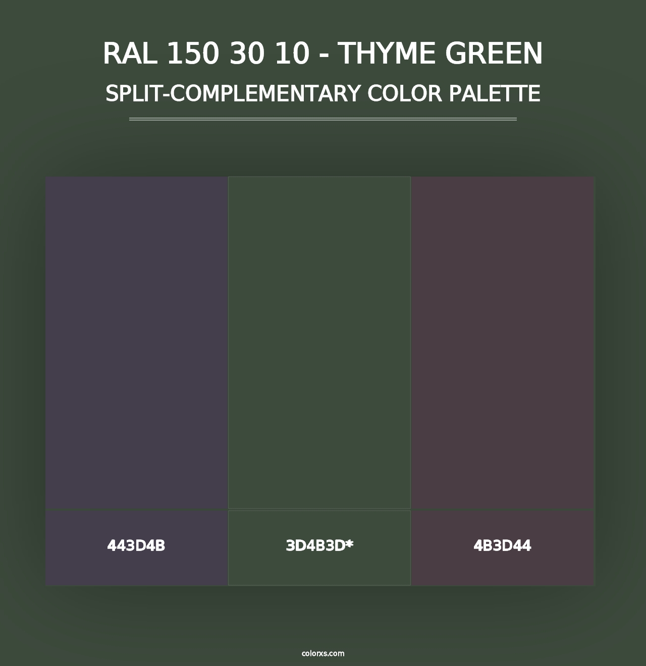 RAL 150 30 10 - Thyme Green - Split-Complementary Color Palette