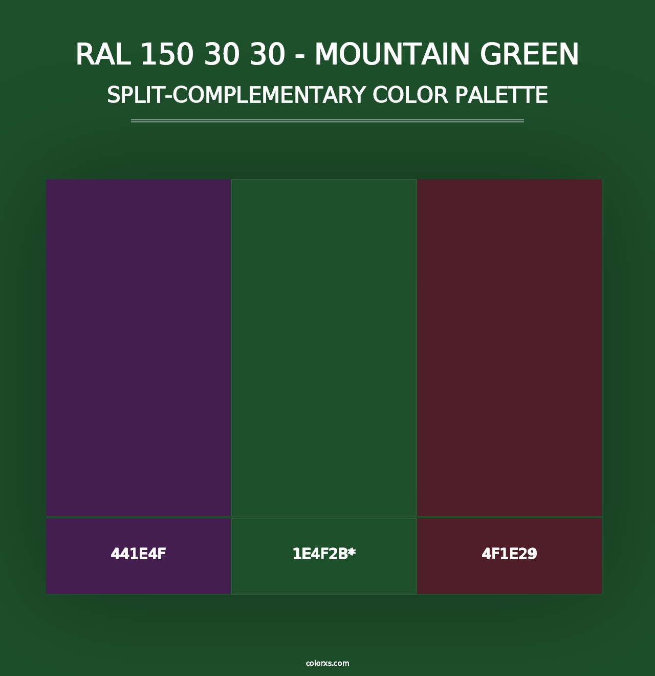 RAL 150 30 30 - Mountain Green - Split-Complementary Color Palette