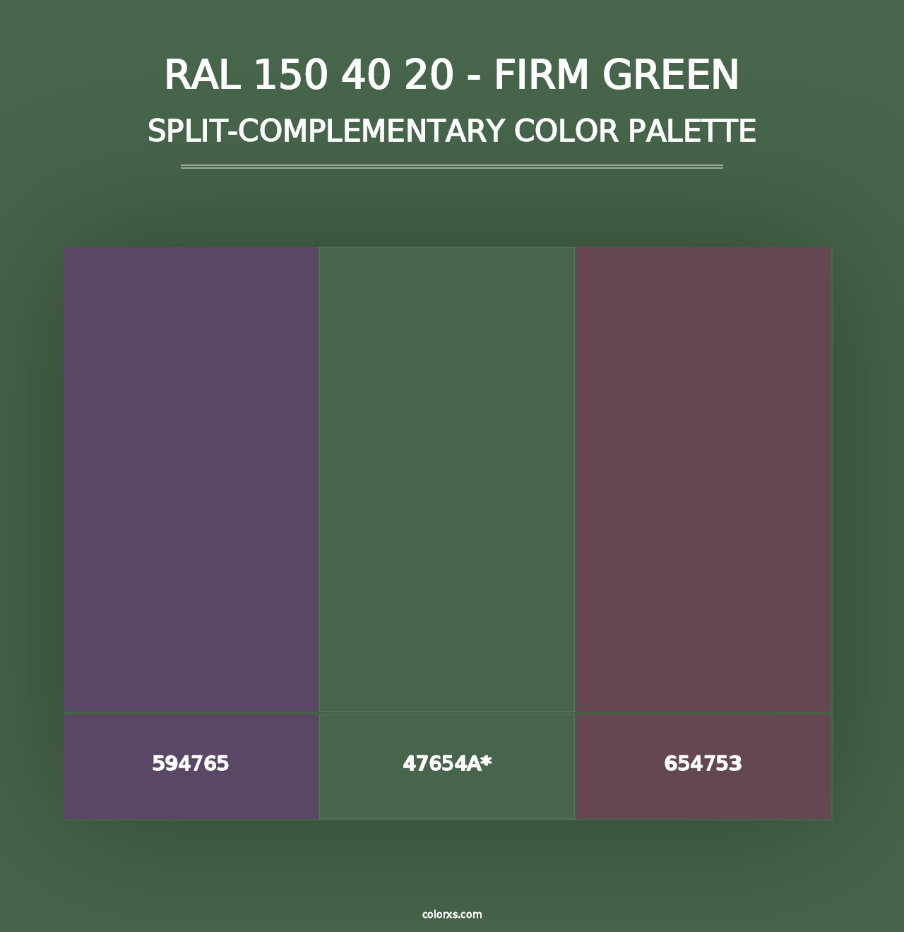 RAL 150 40 20 - Firm Green - Split-Complementary Color Palette