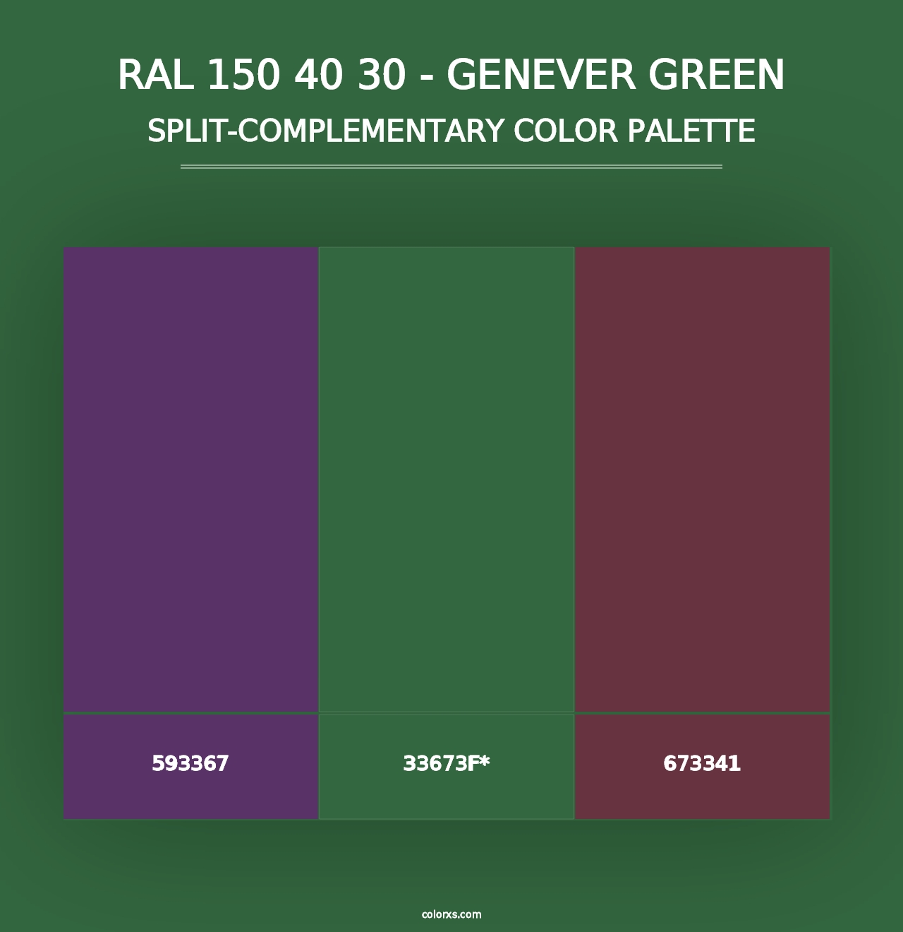 RAL 150 40 30 - Genever Green - Split-Complementary Color Palette