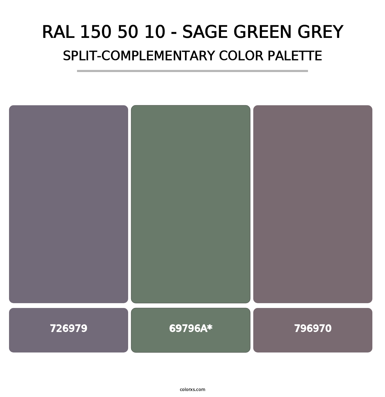 RAL 150 50 10 - Sage Green Grey - Split-Complementary Color Palette