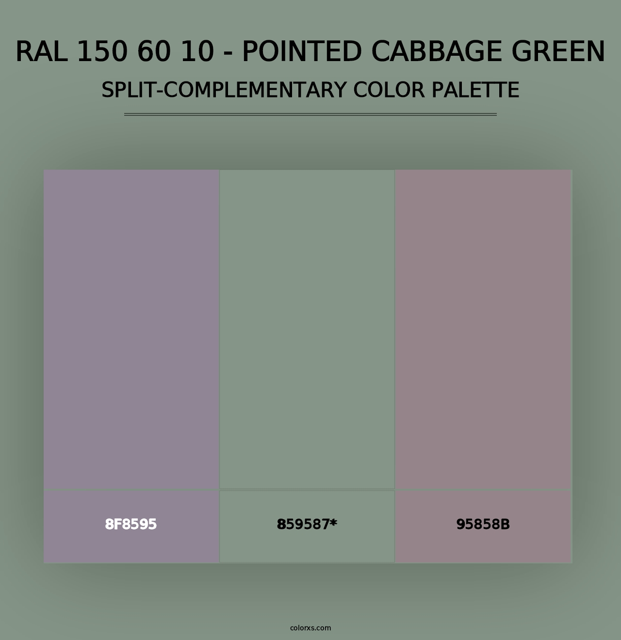 RAL 150 60 10 - Pointed Cabbage Green - Split-Complementary Color Palette