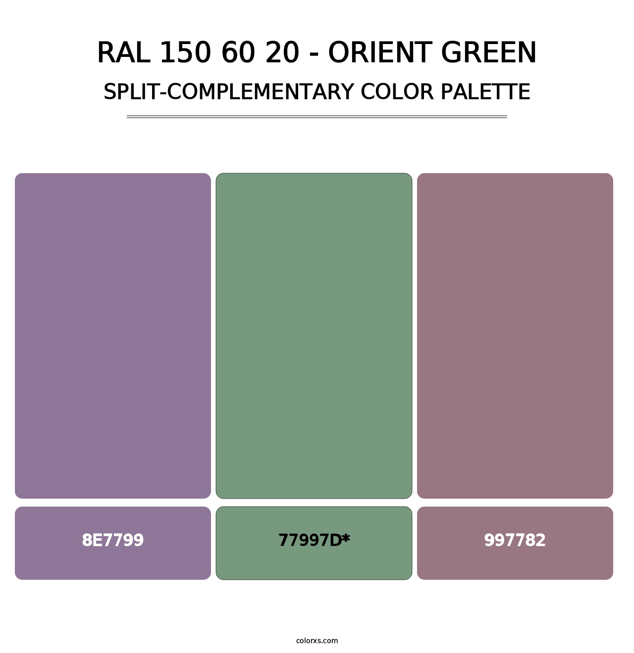 RAL 150 60 20 - Orient Green - Split-Complementary Color Palette