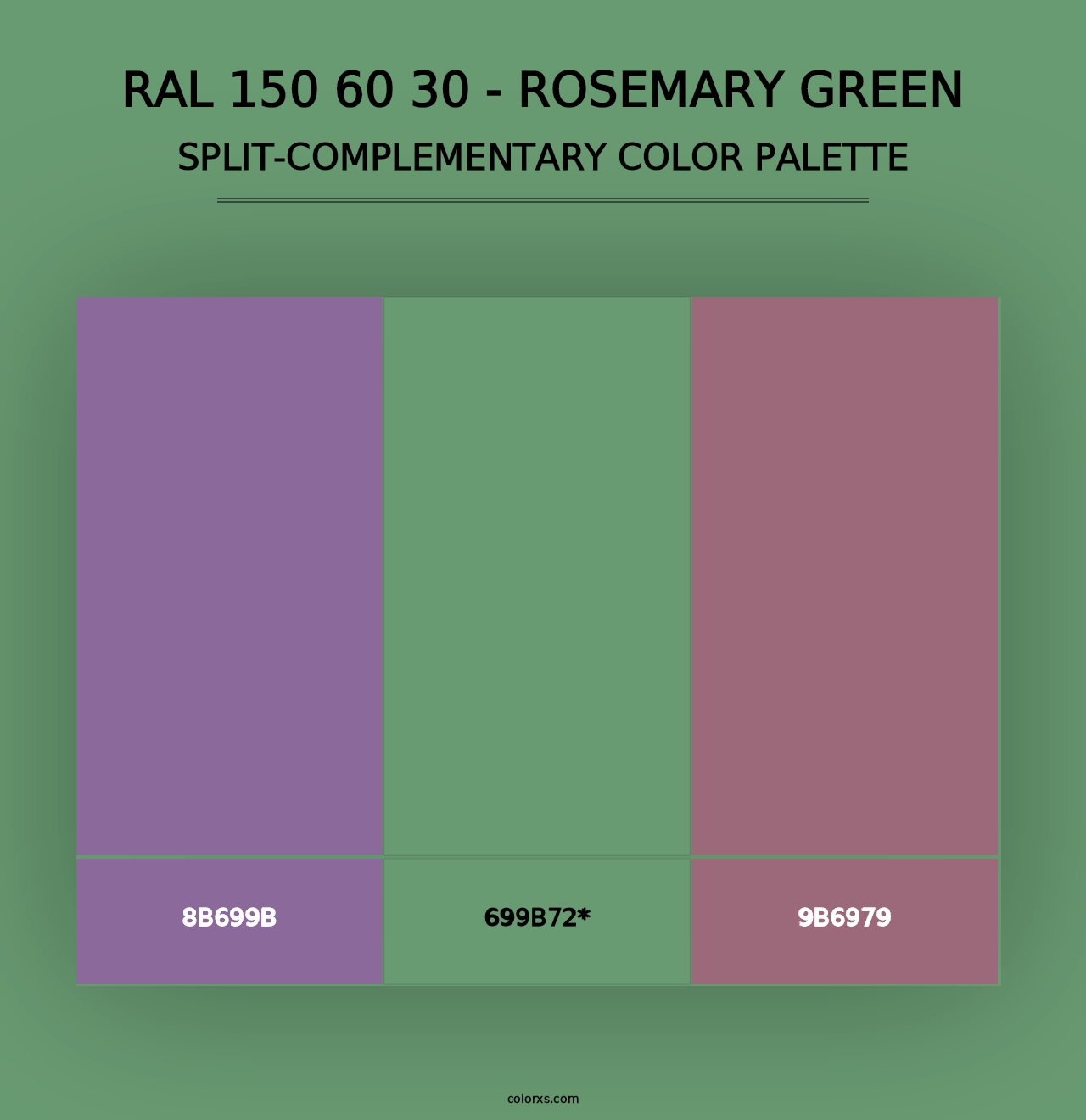 RAL 150 60 30 - Rosemary Green - Split-Complementary Color Palette