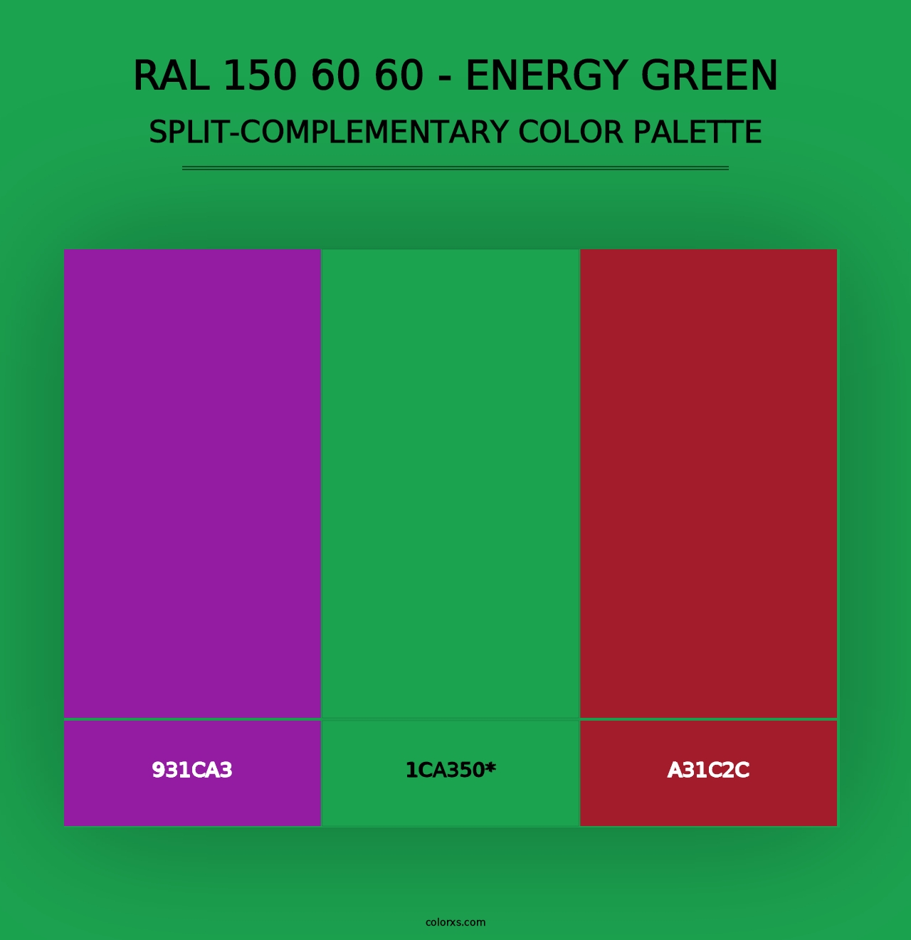 RAL 150 60 60 - Energy Green - Split-Complementary Color Palette