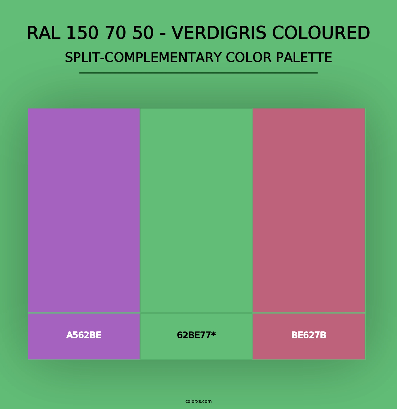 RAL 150 70 50 - Verdigris Coloured - Split-Complementary Color Palette