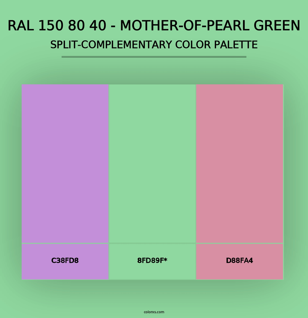 RAL 150 80 40 - Mother-Of-Pearl Green - Split-Complementary Color Palette