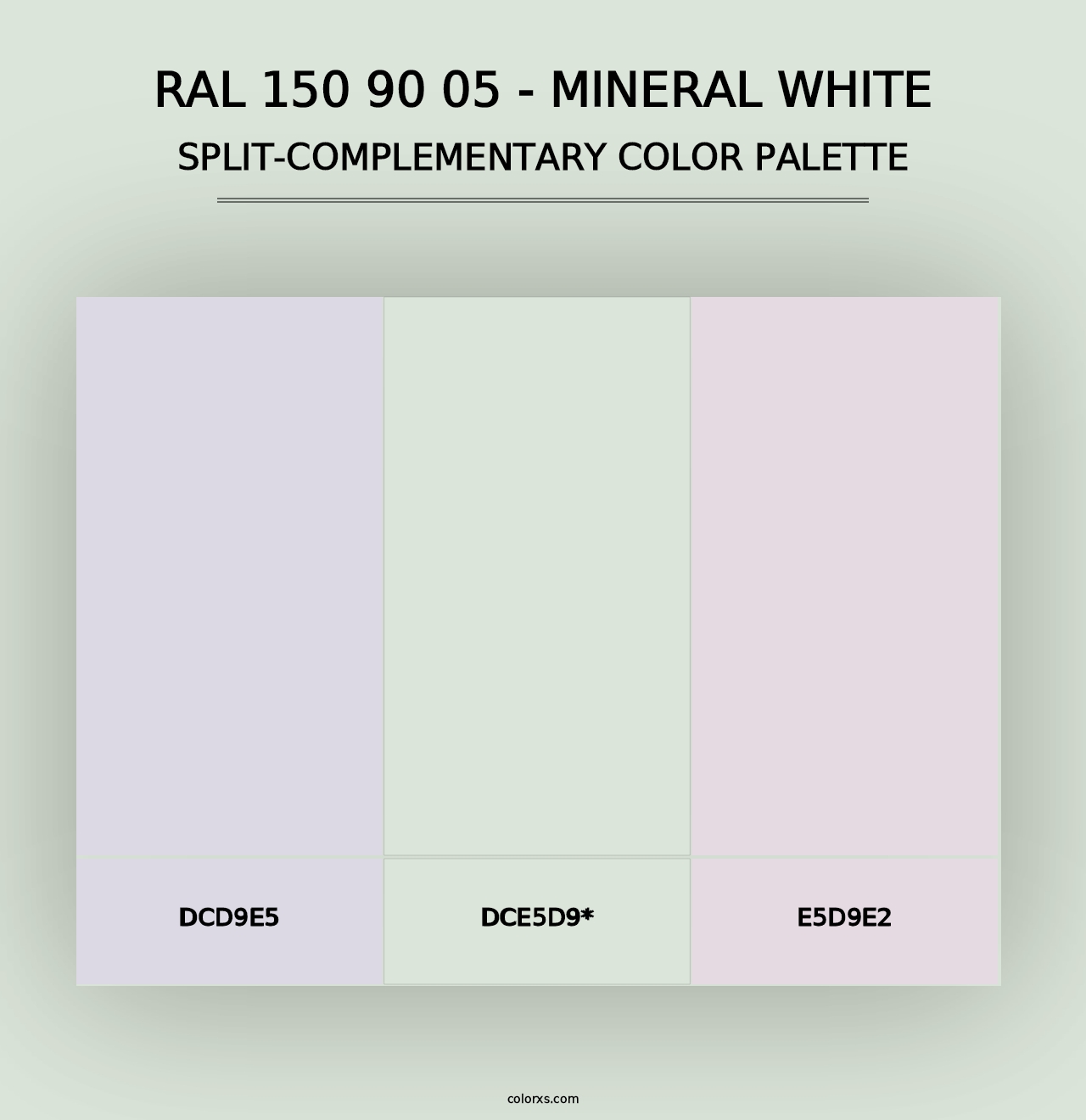 RAL 150 90 05 - Mineral White - Split-Complementary Color Palette