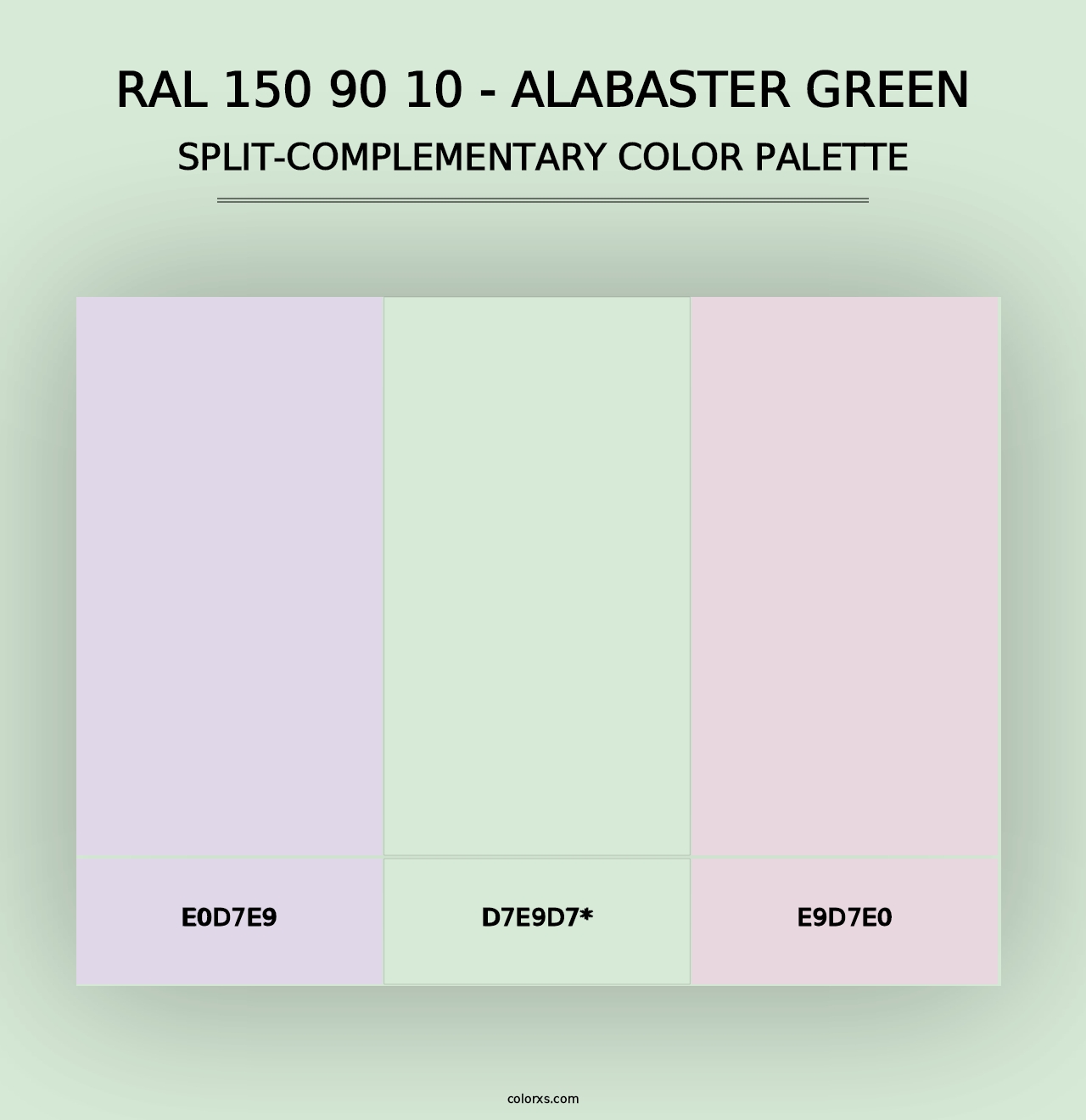 RAL 150 90 10 - Alabaster Green - Split-Complementary Color Palette