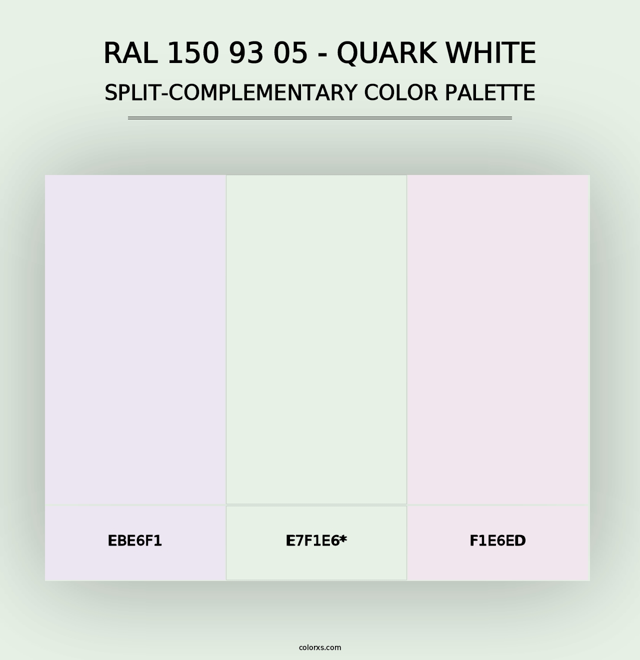 RAL 150 93 05 - Quark White - Split-Complementary Color Palette