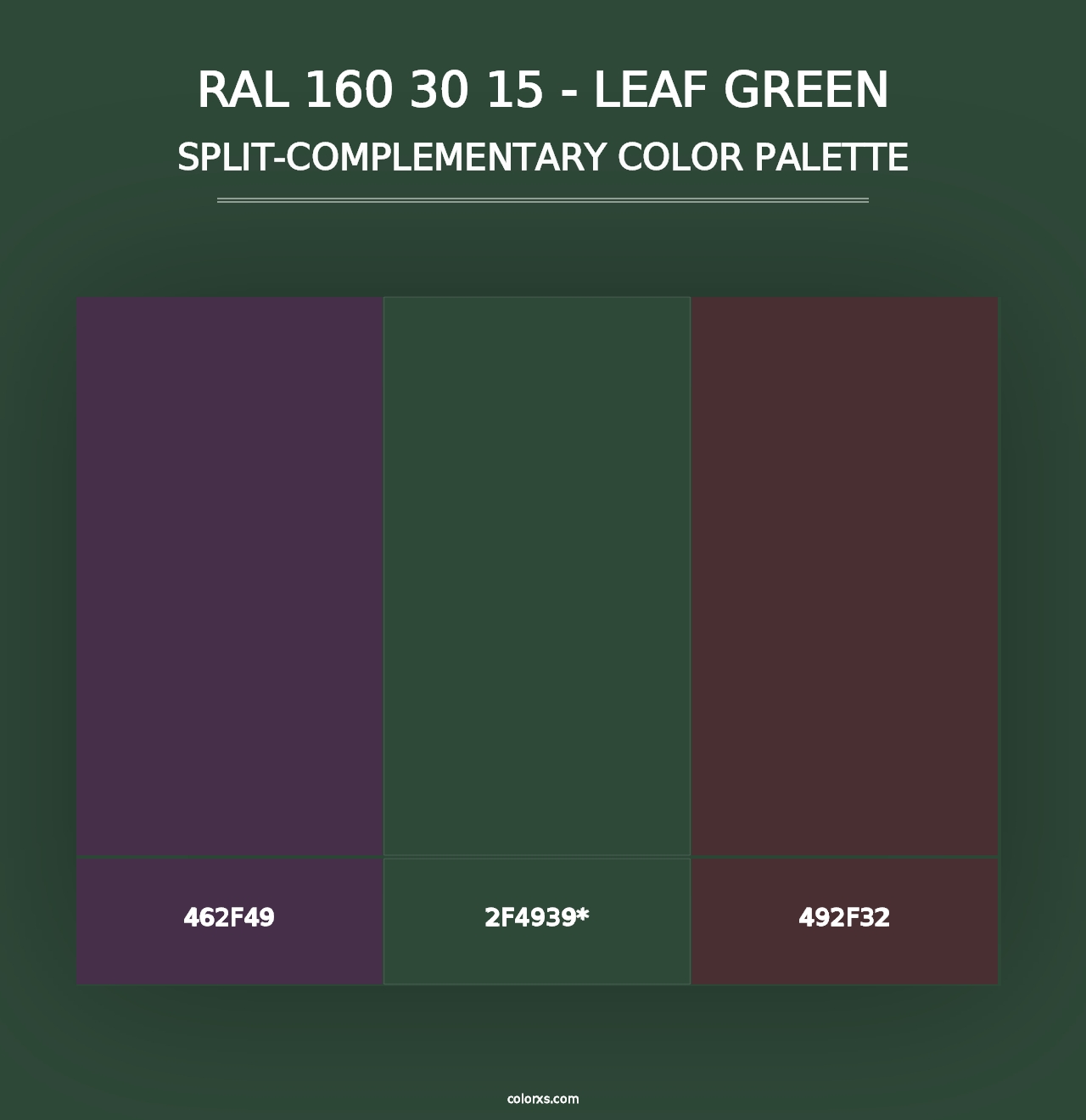 RAL 160 30 15 - Leaf Green - Split-Complementary Color Palette