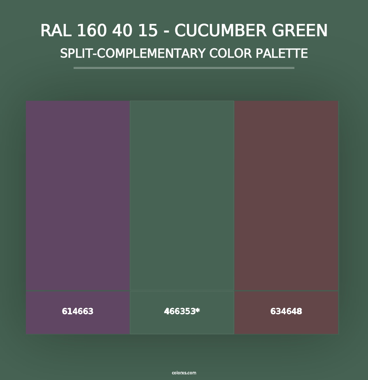 RAL 160 40 15 - Cucumber Green - Split-Complementary Color Palette