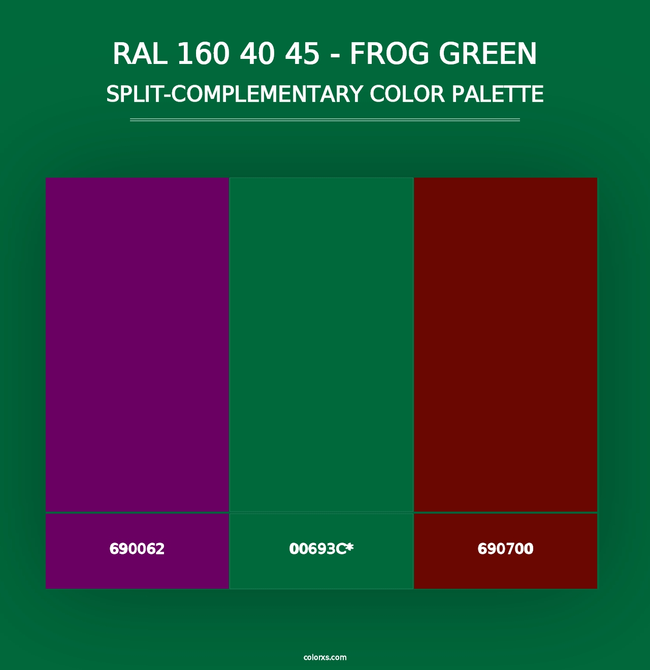 RAL 160 40 45 - Frog Green - Split-Complementary Color Palette