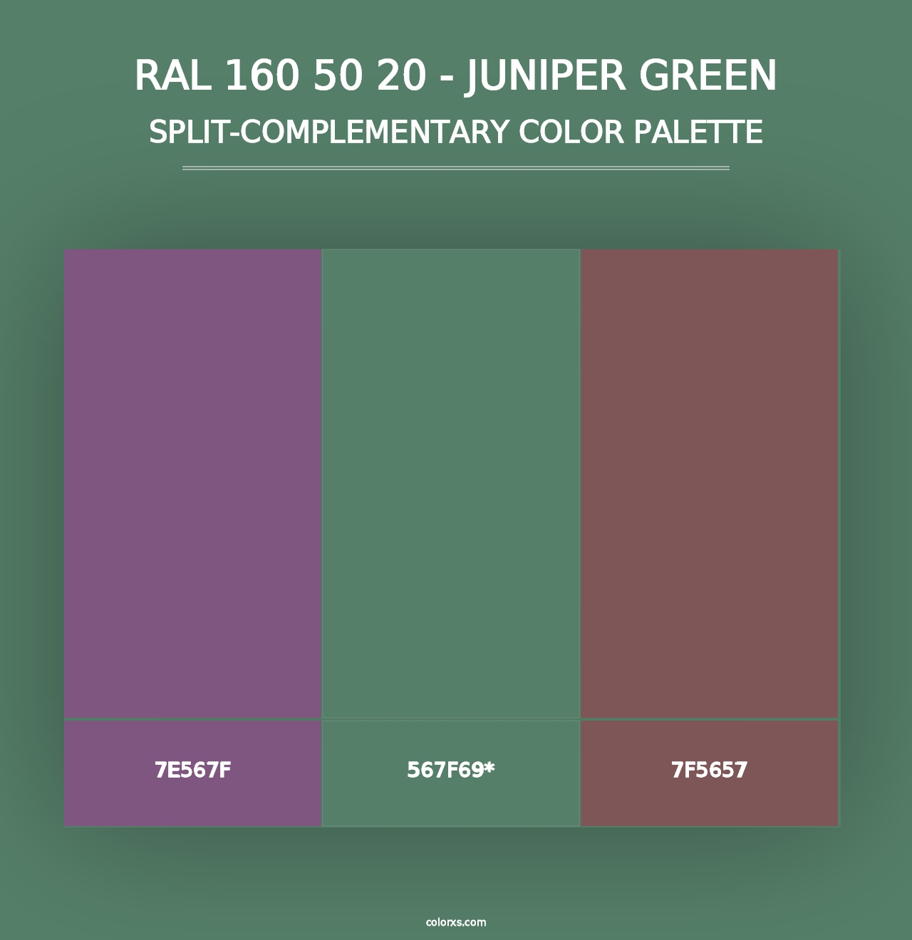 RAL 160 50 20 - Juniper Green - Split-Complementary Color Palette