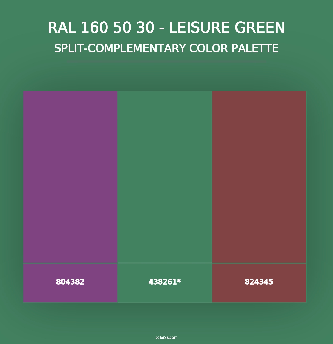 RAL 160 50 30 - Leisure Green - Split-Complementary Color Palette