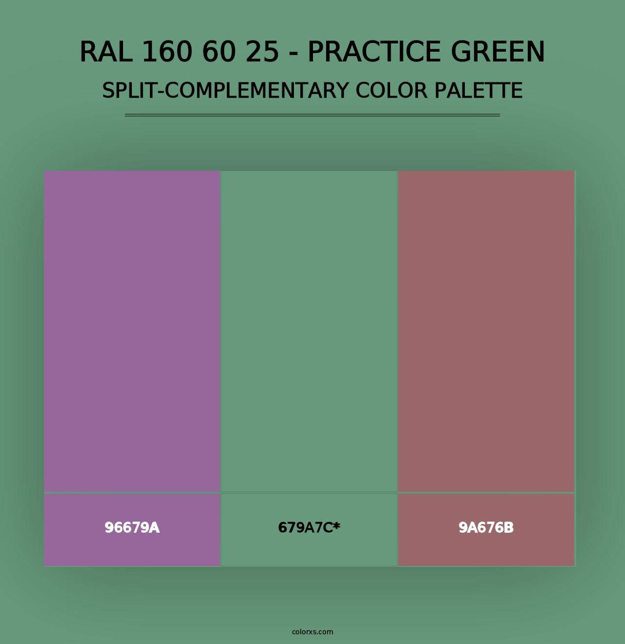 RAL 160 60 25 - Practice Green - Split-Complementary Color Palette