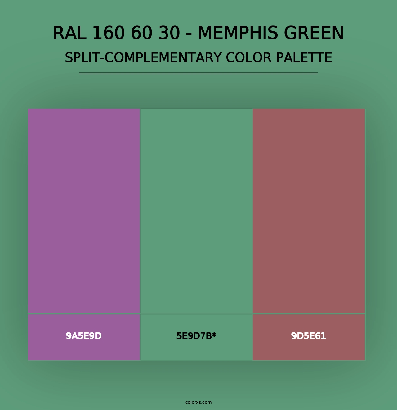 RAL 160 60 30 - Memphis Green - Split-Complementary Color Palette