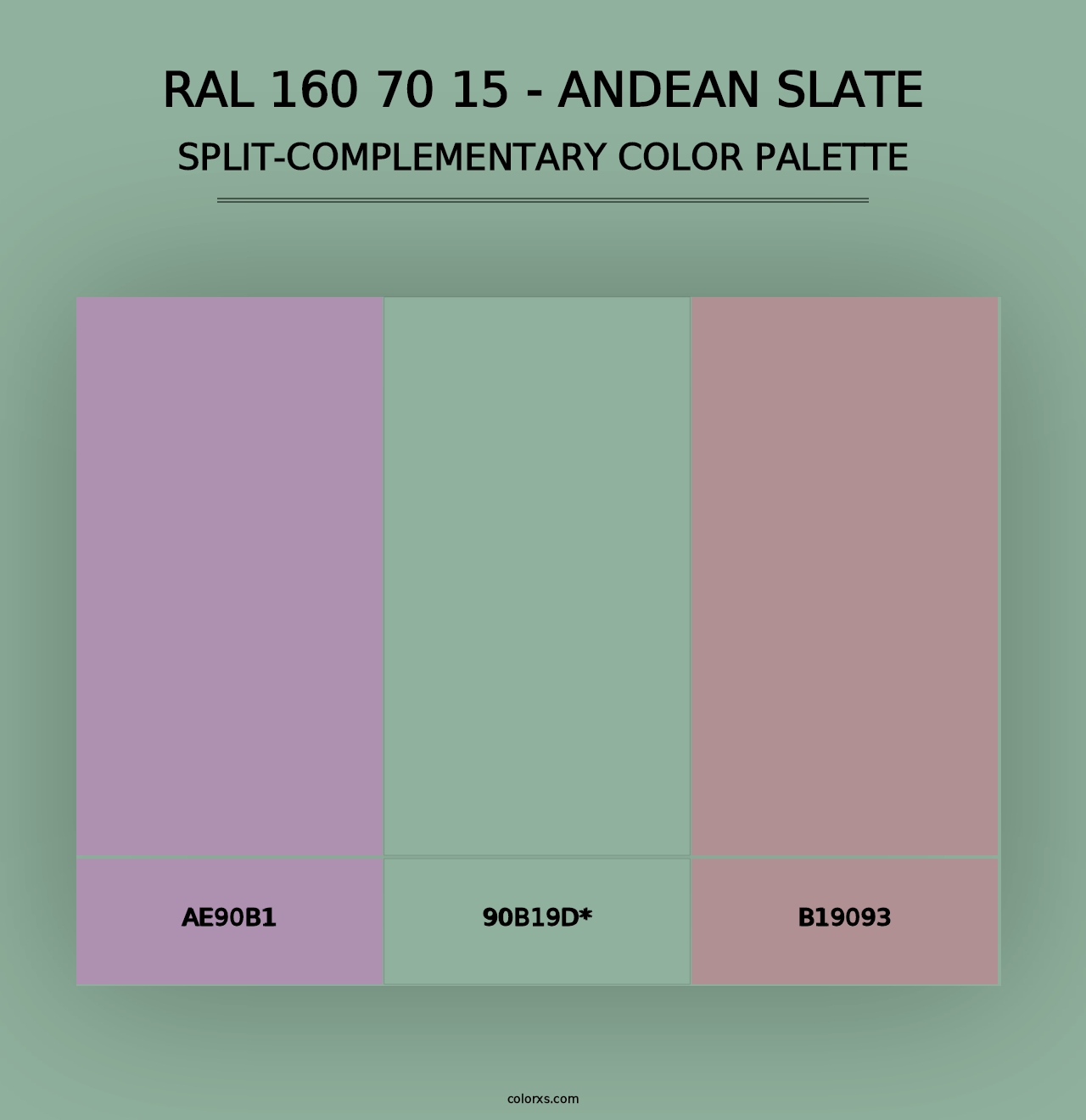 RAL 160 70 15 - Andean Slate - Split-Complementary Color Palette