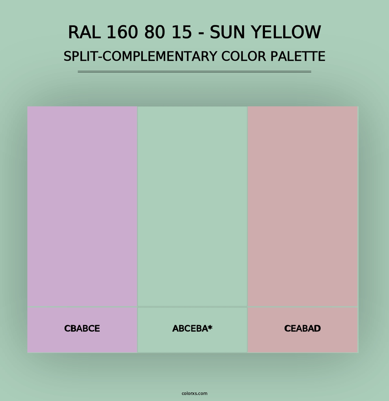 RAL 160 80 15 - Sun Yellow - Split-Complementary Color Palette