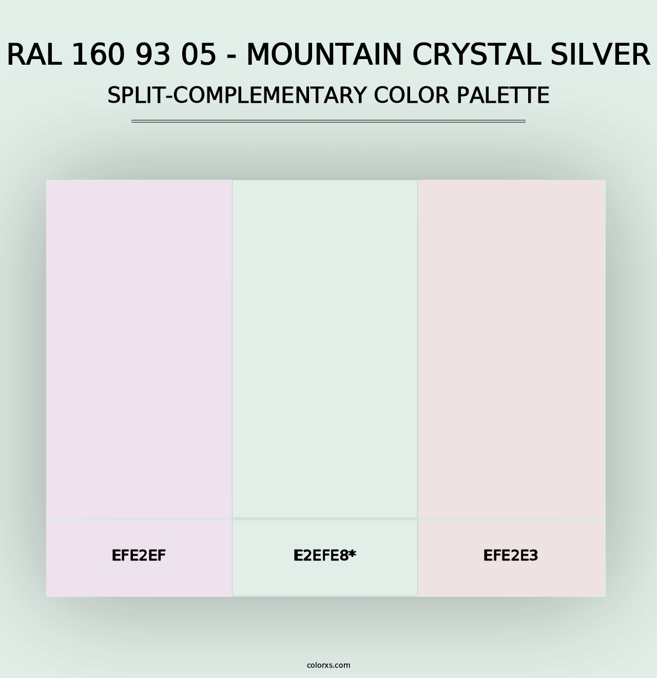 RAL 160 93 05 - Mountain Crystal Silver - Split-Complementary Color Palette