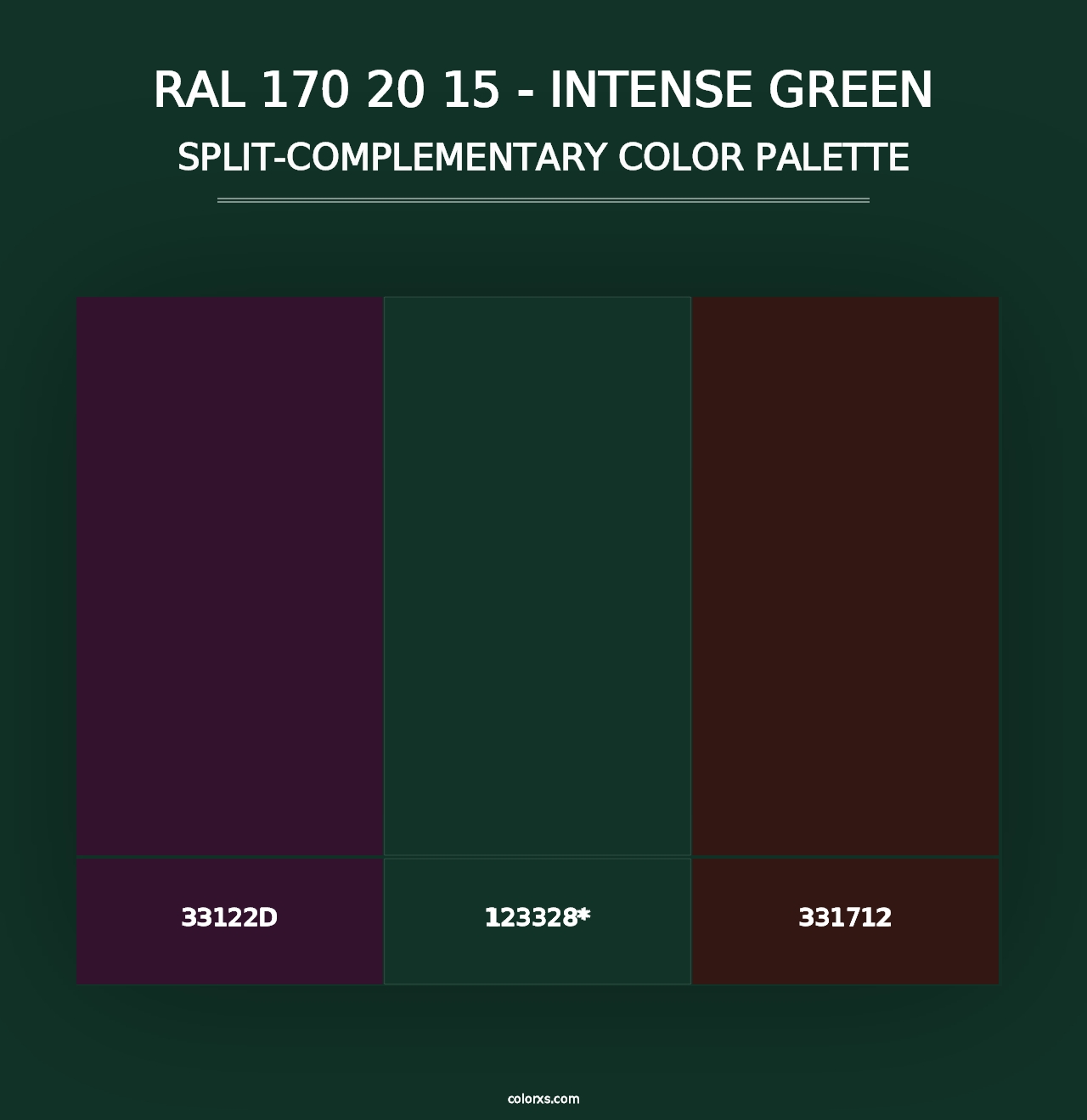 RAL 170 20 15 - Intense Green - Split-Complementary Color Palette