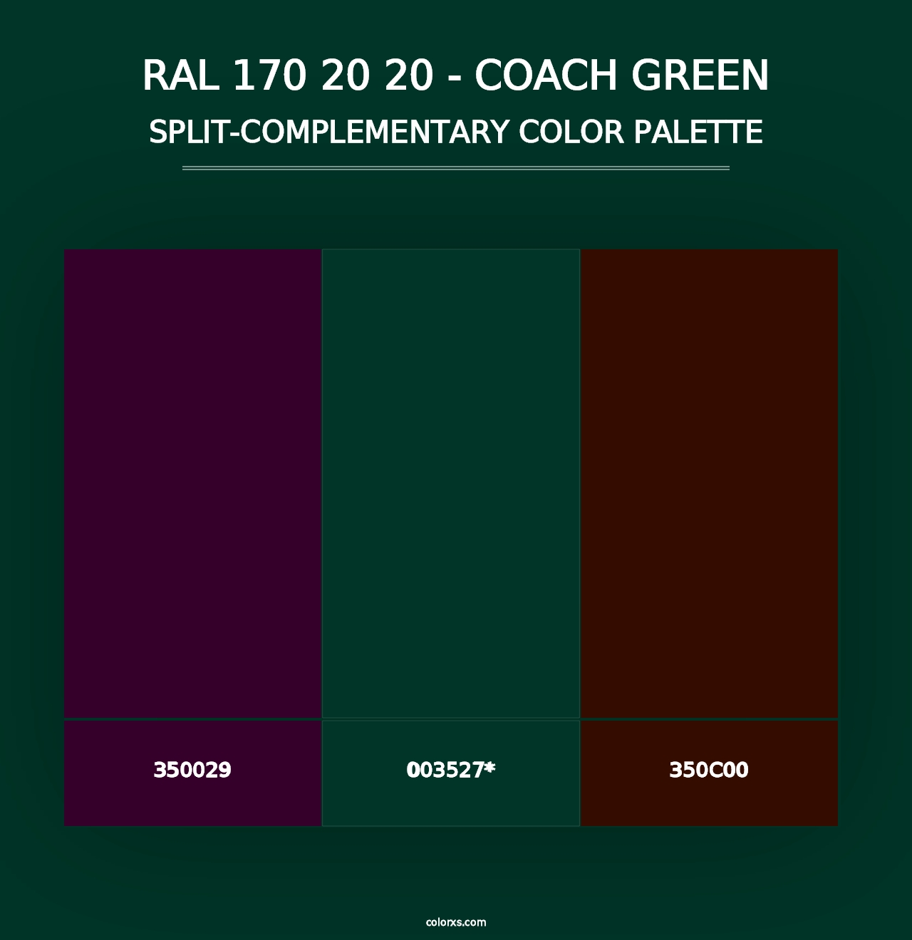 RAL 170 20 20 - Coach Green - Split-Complementary Color Palette