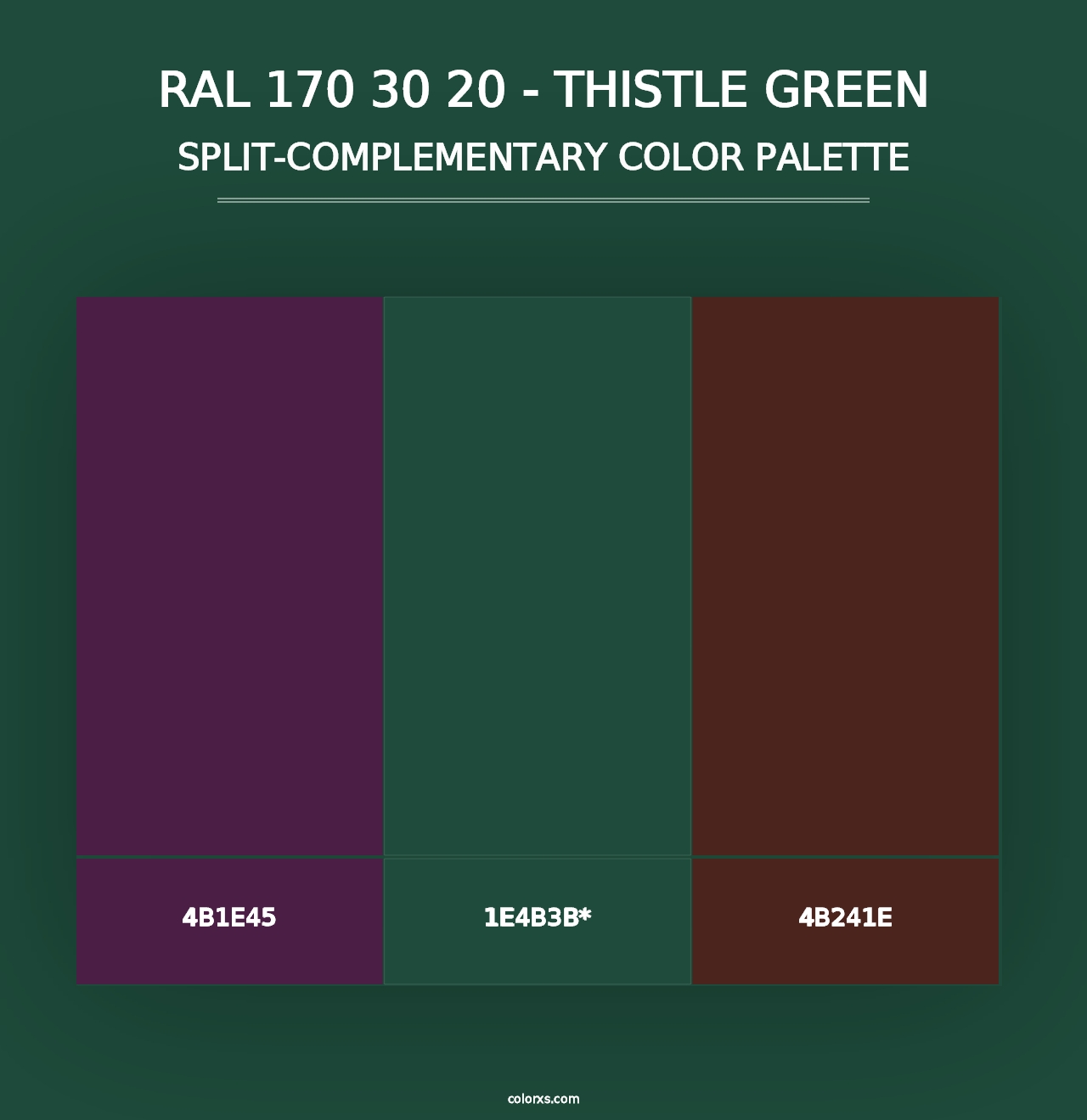 RAL 170 30 20 - Thistle Green - Split-Complementary Color Palette