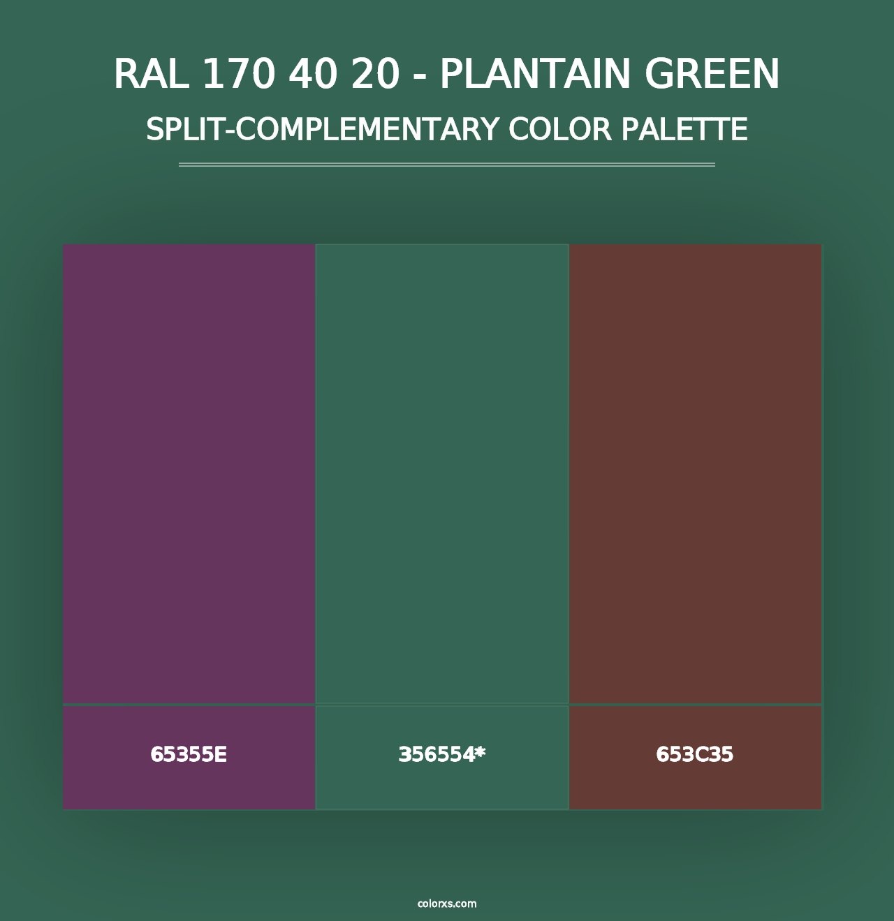 RAL 170 40 20 - Plantain Green - Split-Complementary Color Palette