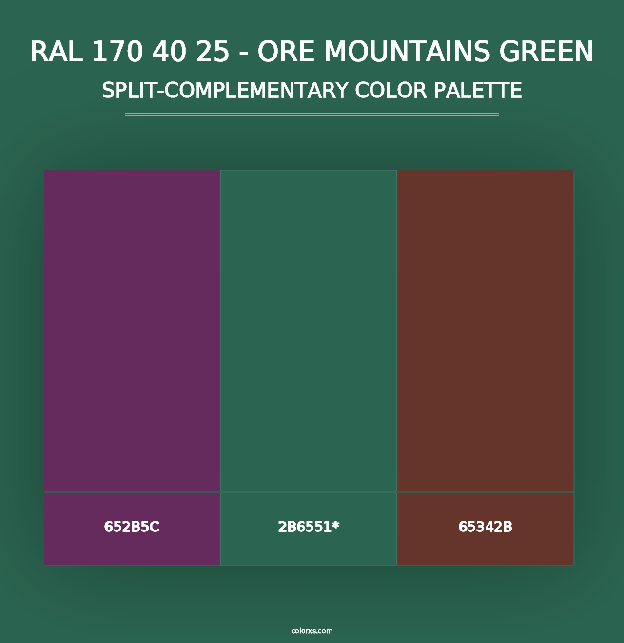 RAL 170 40 25 - Ore Mountains Green - Split-Complementary Color Palette