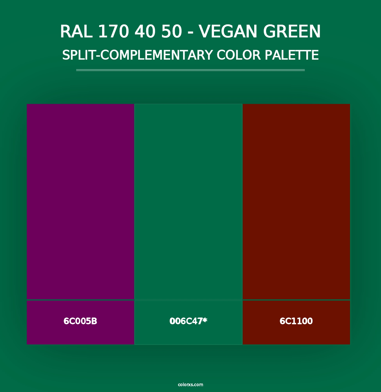 RAL 170 40 50 - Vegan Green - Split-Complementary Color Palette