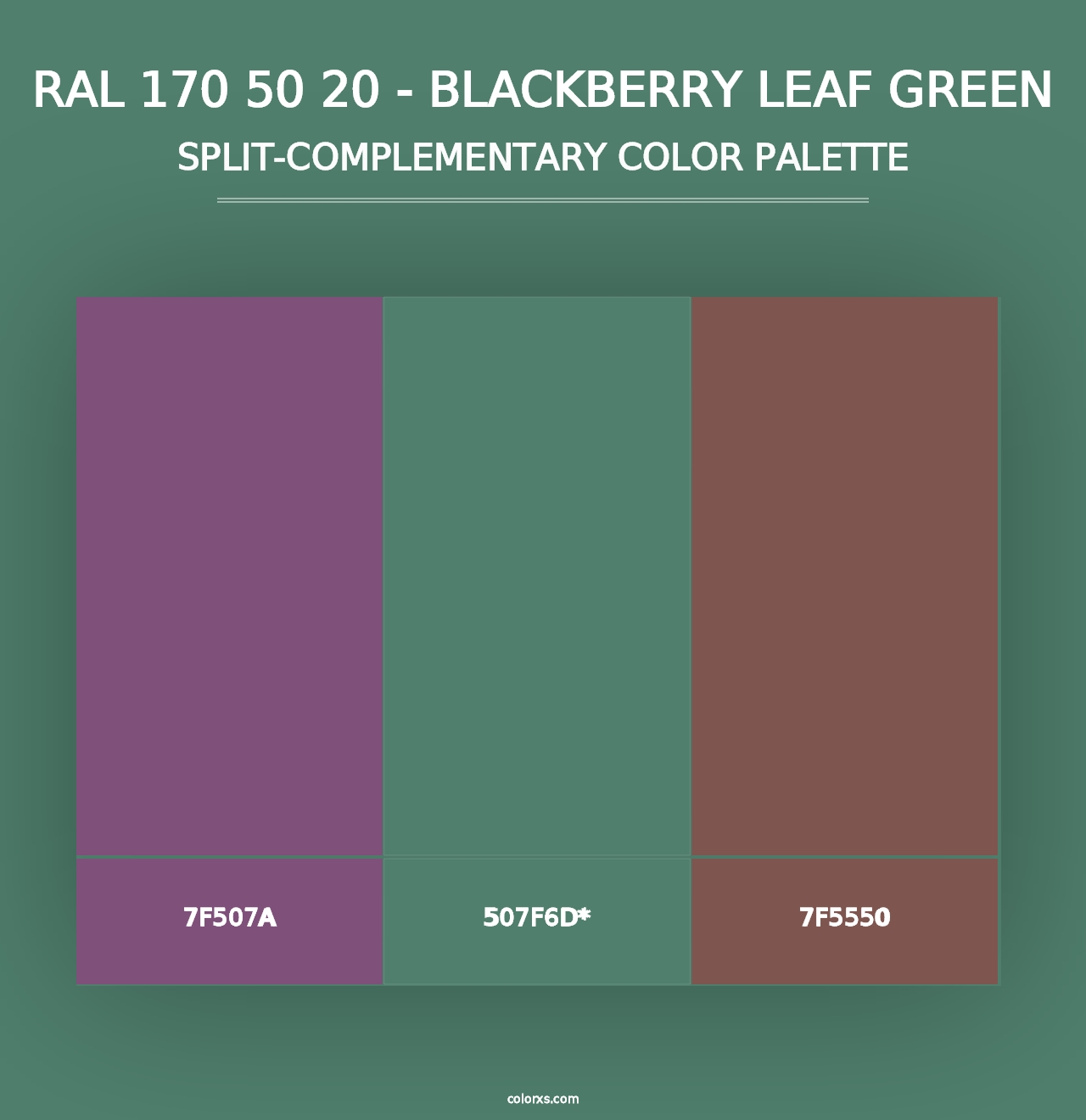 RAL 170 50 20 - Blackberry Leaf Green - Split-Complementary Color Palette