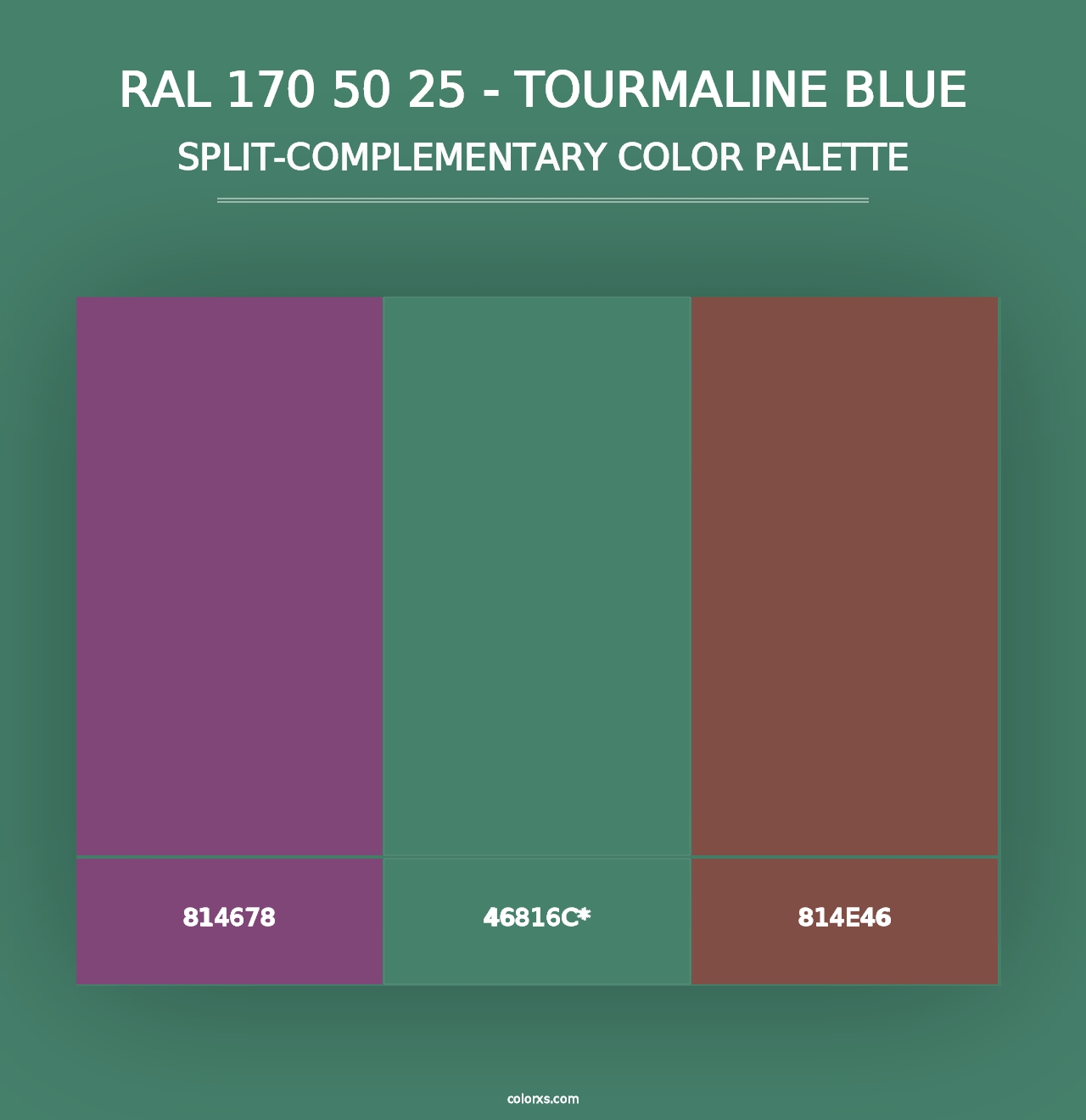 RAL 170 50 25 - Tourmaline Blue - Split-Complementary Color Palette