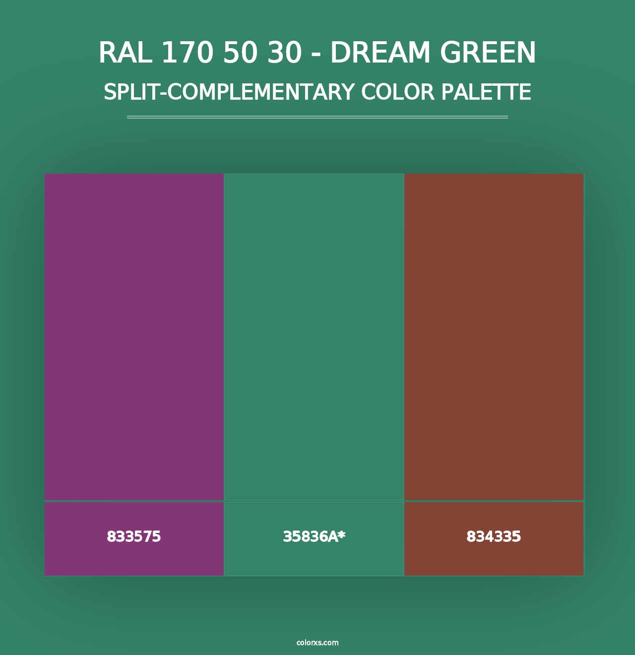 RAL 170 50 30 - Dream Green - Split-Complementary Color Palette